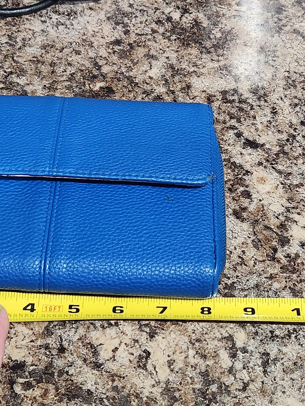 Jewell Thirty- One Blue Pebbled Leather Women's Clutch